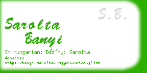 sarolta banyi business card